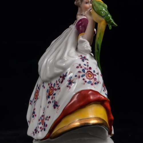 Дама с тростью и попугаем, Миниатюра, Ernst Bohne Sohne, Германия, 1901-37 гг