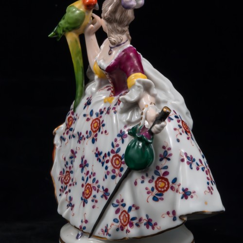 Дама с тростью и попугаем, Миниатюра, Ernst Bohne Sohne, Германия, 1901-37 гг