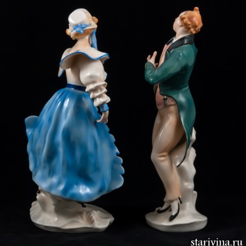 Пара в костюмах сер,19 века, Karl Ens, Германия, 1920 гг