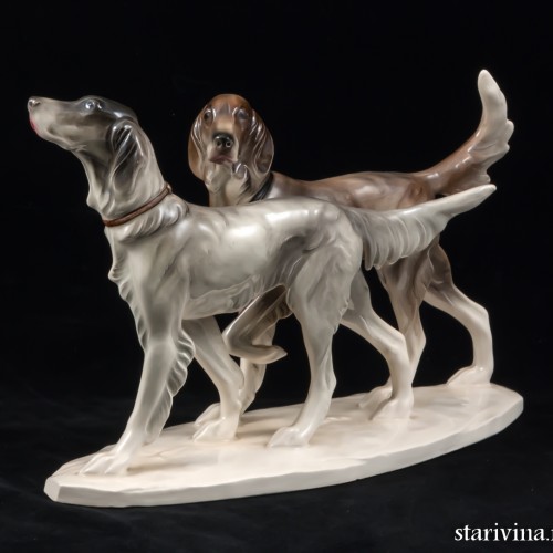 Две охотничьих собаки, Hertwig & Co, Германия, 1914-45 гг