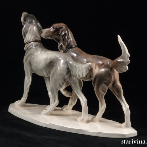 Две охотничьих собаки, Hertwig & Co, Германия, 1914-45 гг