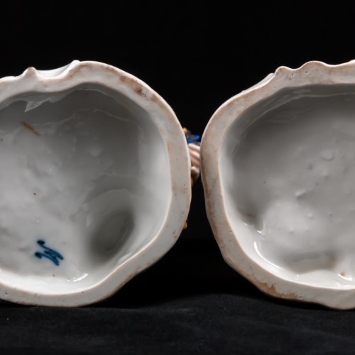 Жанровая пара, девушка с корзиной, юноша с рожком, E. A. Muller, Германия, кон. 19 в