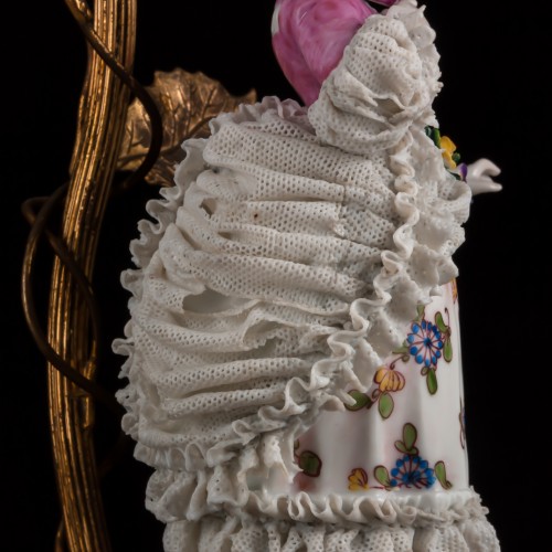 Настольные лампы, Пара в сиреневых костюмах, Muller & Co, Германия, 1907-52 гг