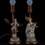 Настольные лампы, Пара в сиреневых костюмах, Muller & Co, Германия, 1907-52 гг