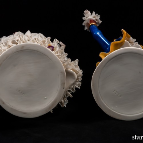 Пара в синих костюмах, кружевная, Германия, Ackermann & Fritze, Германия, 1908-51 гг