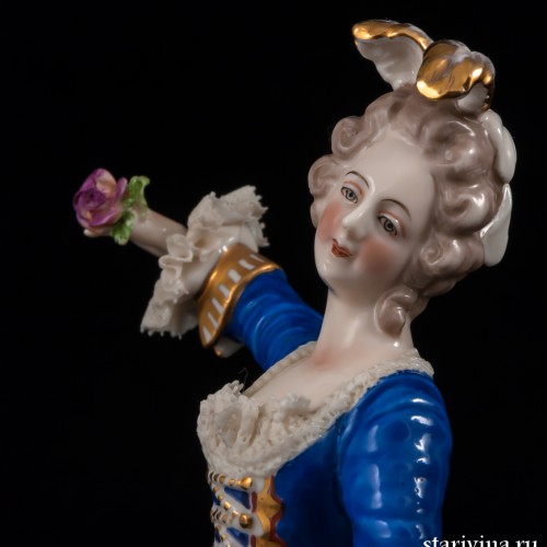 Пара в синих костюмах, кружевная, Германия, Ackermann & Fritze, Германия, 1908-51 гг