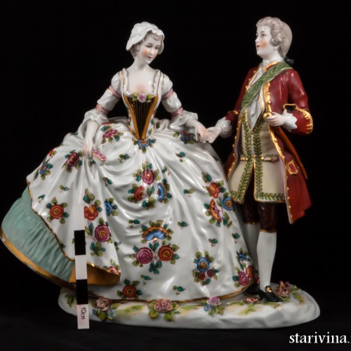 Пара в костюмах 18 века, Ernst Bohne Sohne, Германия, нач. 20 в