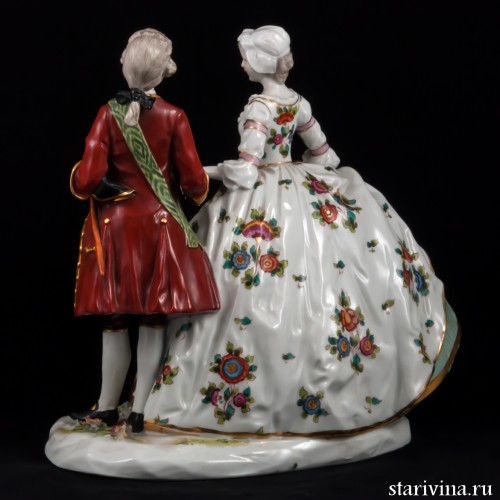 Пара в костюмах 18 века, Ernst Bohne Sohne, Германия, нач. 20 в