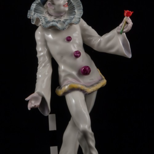 Пьеро с пером на шляпе и тюльпаном, Hutschenreuther, Германия, 1955-68 гг