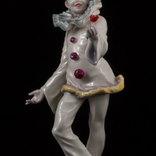 Пьеро с пером на шляпе и тюльпаном, Hutschenreuther, Германия, 1955-68 гг