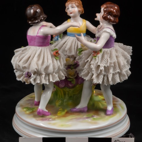 Три девочки, кружевницы, Muller & Co, Германия, 1907-52 гг