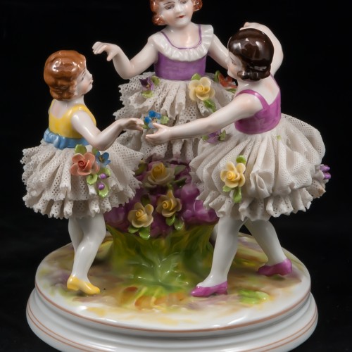 Три девочки, кружевницы, Muller & Co, Германия, 1907-52 гг