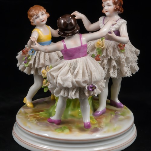 Три девочки, кружевницы, Muller & Co, Германия, 1907-52 гг