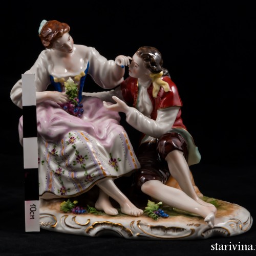 Романтическая пара с виноградом, Rudolf Kammer, Volkstedt, Германия, 1961-90 гг