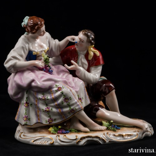 Романтическая пара с виноградом, Rudolf Kammer, Volkstedt, Германия, 1961-90 гг