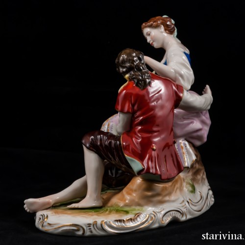 Романтическая пара с виноградом, Rudolf Kammer, Volkstedt, Германия, 1961-90 гг