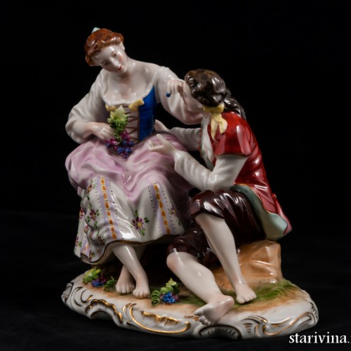 Романтическая пара с виноградом, Rudolf Kammer, Volkstedt, Германия, 1961-90 гг