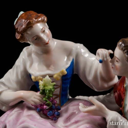 Романтическая пара с виноградом, Rudolf Kammer, Volkstedt, Германия, 1961-90 гг