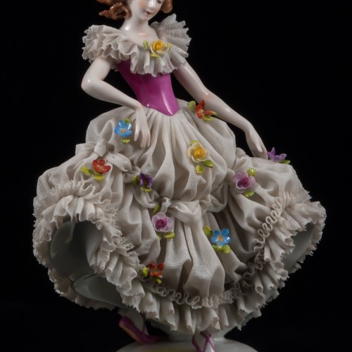 Девушка с распущенными волосами, кружевная, Muller & Co, Германия, 1907-49 гг