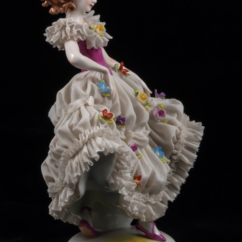 Девушка с распущенными волосами, кружевная, Muller & Co, Германия, 1907-49 гг