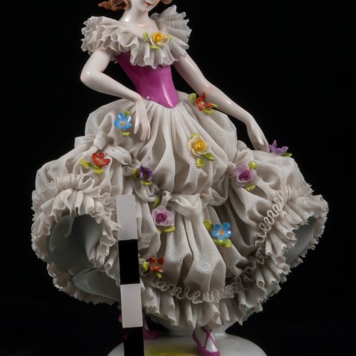 Девушка с распущенными волосами, кружевная, Muller & Co, Германия, 1907-49 гг