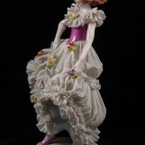 Девушка с распущенными волосами, кружевная, Muller & Co, Германия, 1907-49 гг