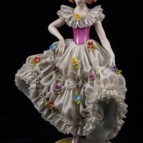 Девушка с распущенными волосами, кружевная, Muller & Co, Германия, 1907-49 гг