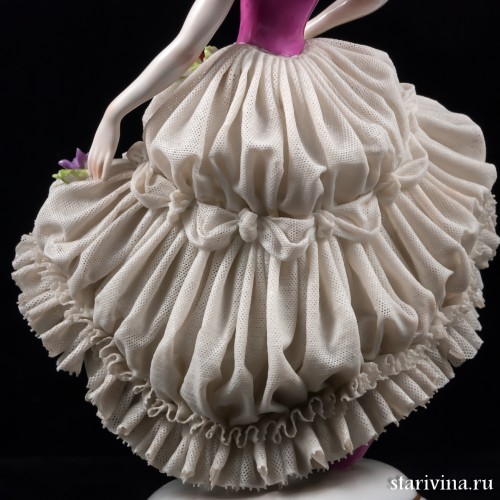 Девушка с распущенными волосами, кружевная, Muller & Co, Германия, 1907-49 гг