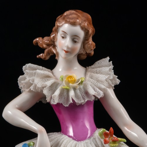 Девушка с распущенными волосами, кружевная, Muller & Co, Германия, 1907-49 гг