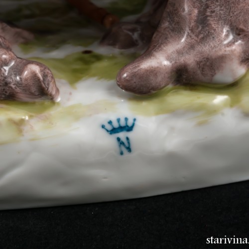 Пара с собакой и овечкой, Ernst Bohne Sohne, Германия, 1901-37 гг