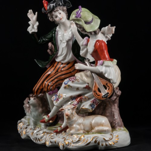 Пара с собакой и овечкой, Ernst Bohne Sohne, Германия, 1901-37 гг