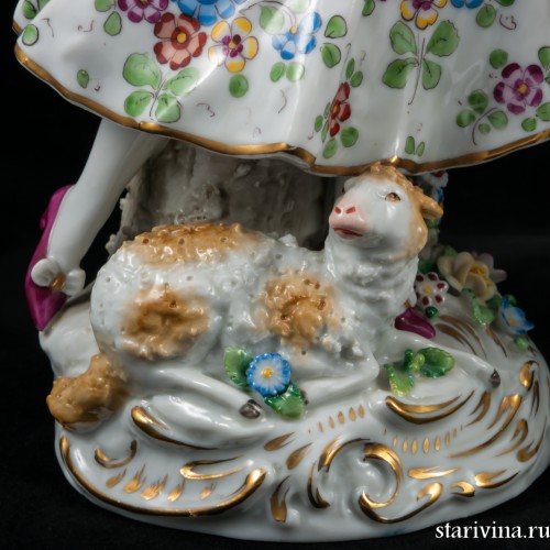 Пара большая с цветами, Sitzendorf, Германия, 1950 гг