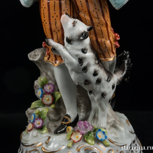 Пара большая с цветами, Sitzendorf, Германия, 1950 гг