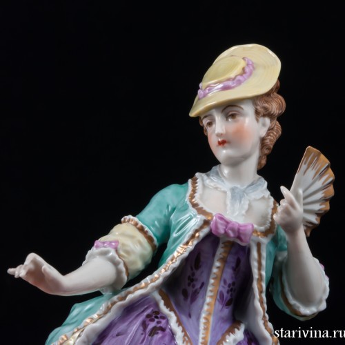 Дама с веером в сиреневом платье (мадам де Сталь), Германия, 1950-60 гг