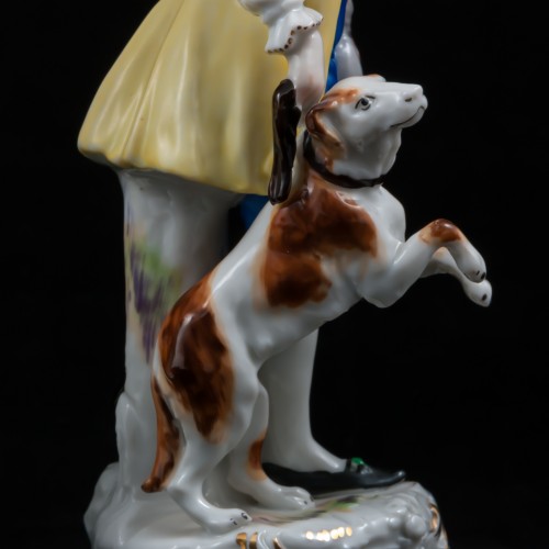 Пара в желтых костюмах с собакой и овечкой, Goebel, Германия, 1935-37 гг