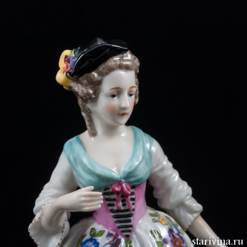 Пара в желтых костюмах с собакой и овечкой, Goebel, Германия, 1935-37 гг