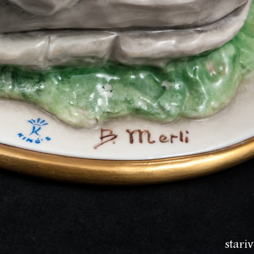 Сидящая дама с корзиной цветов, Bruno Merli, Италия