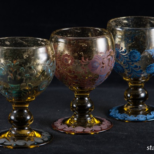 3 зеленых бокала, Италия, сер. 20 в