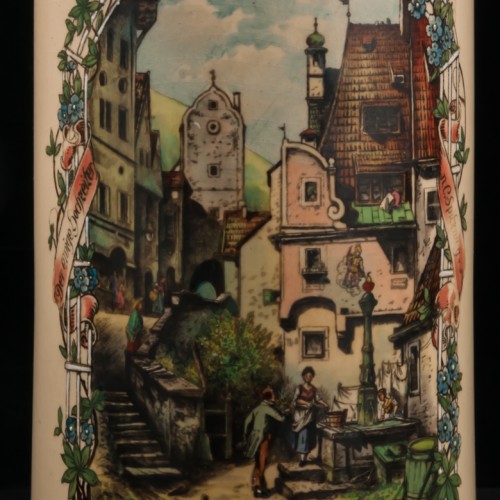 Керамическая кружка с городской сценкой, 1л, Германия, 1900 гг