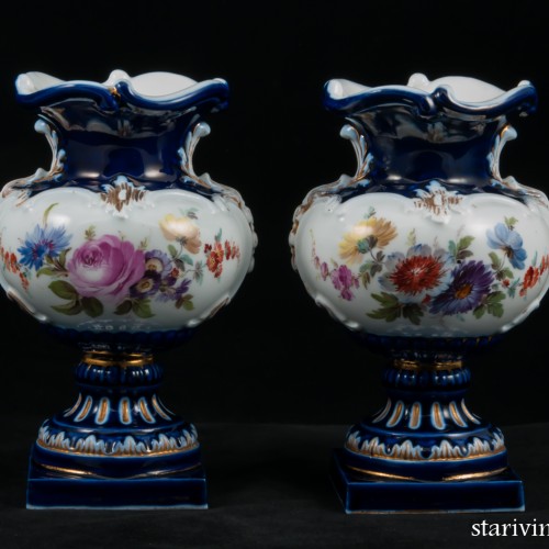 Две декоративные фарфоровые вазы, Meissen, Германия, вт. пол. 19 в