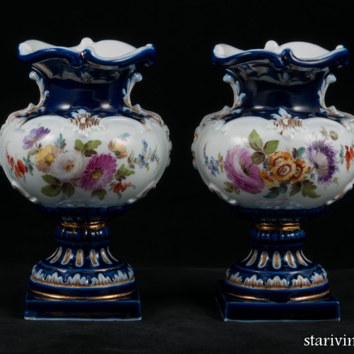 Две декоративные фарфоровые вазы, Meissen, Германия, вт. пол. 19 в