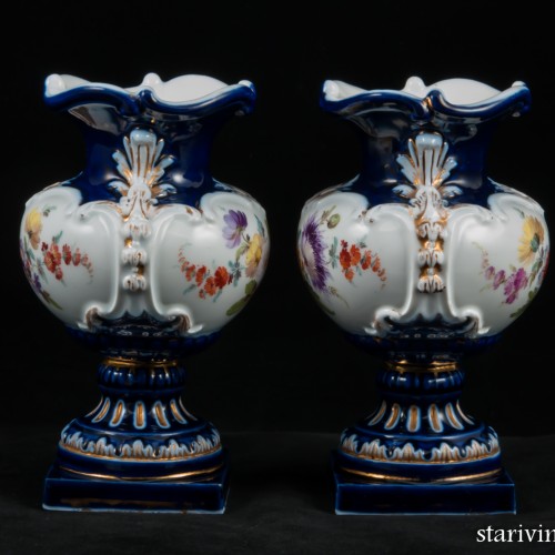 Две декоративные фарфоровые вазы, Meissen, Германия, вт. пол. 19 в