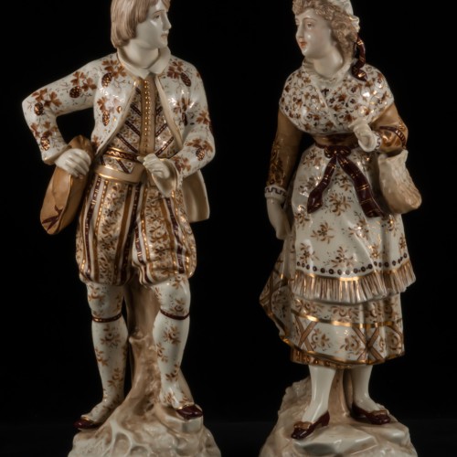 Пара в коричневых костюмах, Volkstedt, Германия, 1884-1894 гг