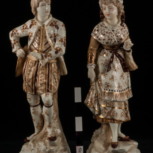 Пара в коричневых костюмах, Volkstedt, Германия, 1884-1894 гг