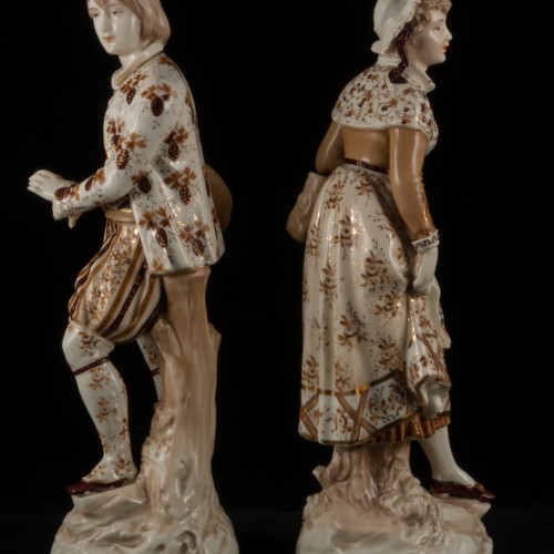 Пара в коричневых костюмах, Volkstedt, Германия, 1884-1894 гг