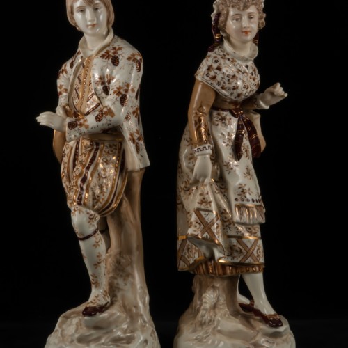 Пара в коричневых костюмах, Volkstedt, Германия, 1884-1894 гг