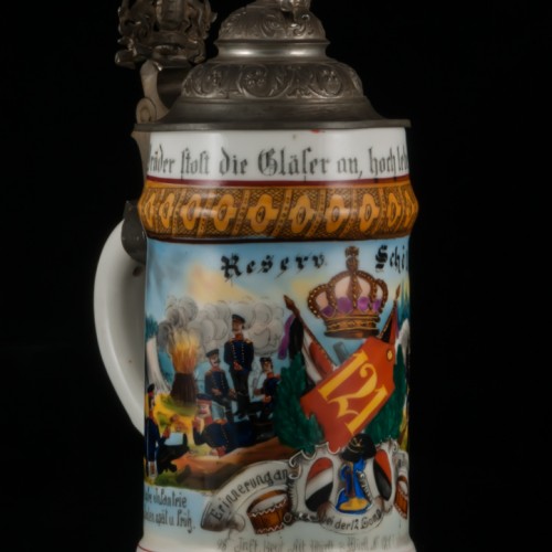 Памятная пивная кружка 121 пехотного полка, 1/2л, Германия, 1900 г