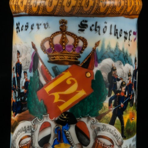 Памятная пивная кружка 121 пехотного полка, 1/2л, Германия, 1900 г