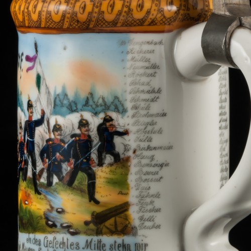Памятная пивная кружка 121 пехотного полка, 1/2л, Германия, 1900 г