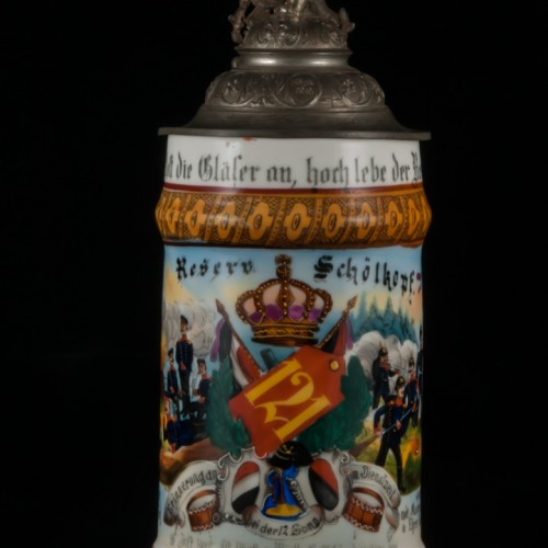 Памятная пивная кружка 121 пехотного полка, 1/2л, Германия, 1900 г